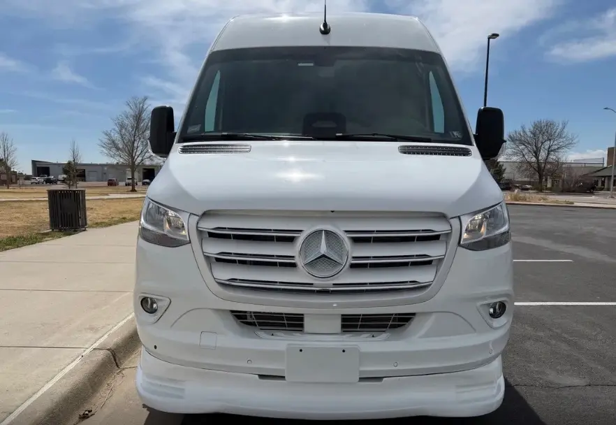 16-Passenger Sprinter Limo Party Bus – Front view