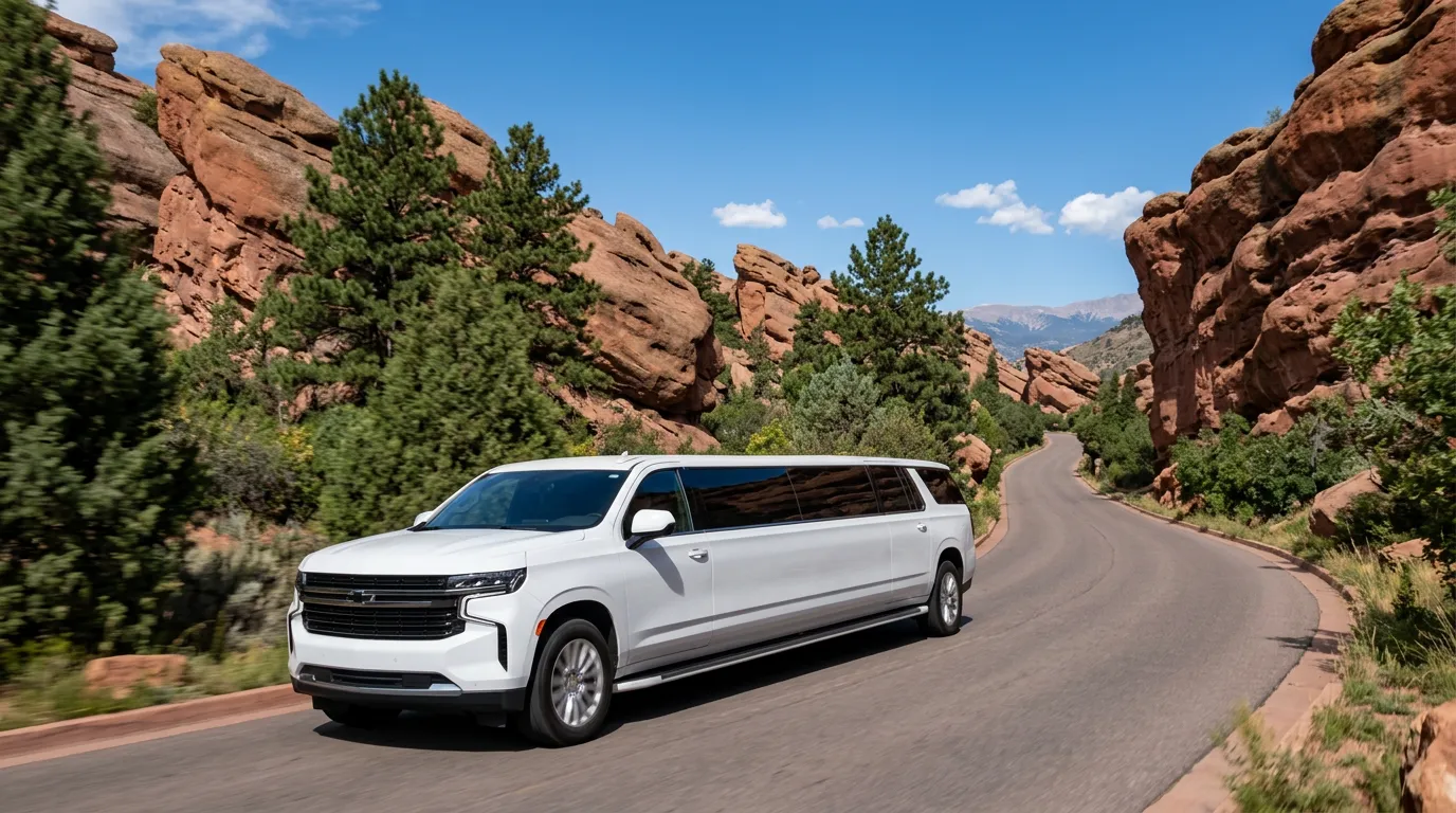 Arvada white Chevy Suburban 20 passenger stretch limo