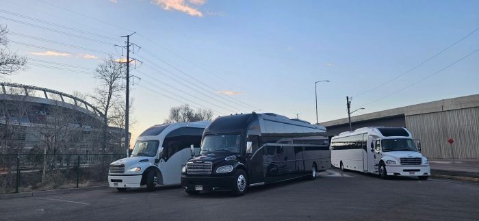 Black limo coach – Arvada party bus rental