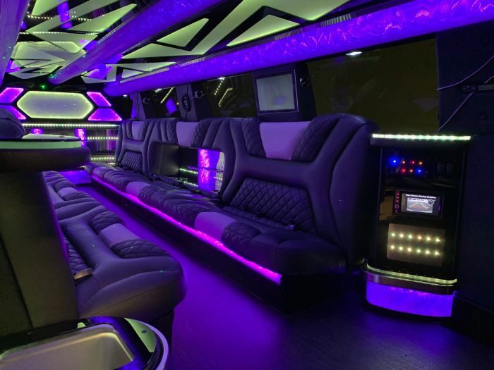SUV limo interior – Arvada party bus rental