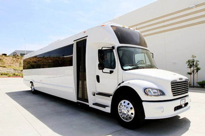 White limo bus – Arvada party bus rental